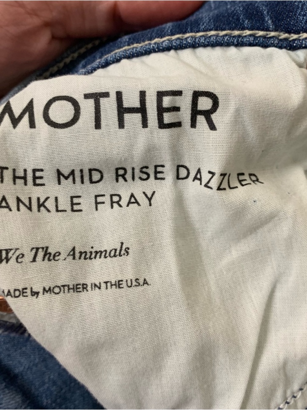 Mother Womens blue the mid rise dazzler ankle fray in we the animals 25 - Picture 11 of 11